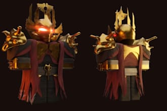 create custom 3d roblox accessories, roblox clothe, packback, hair, hat