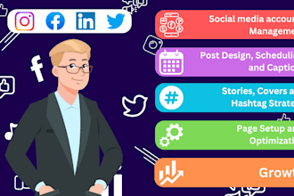 be your social media marketing manager and post designer