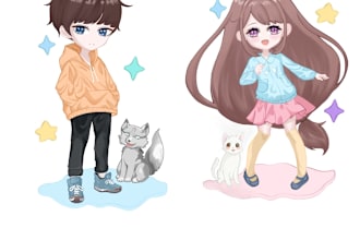 twitch emoticon pack chibi illustration art manga
