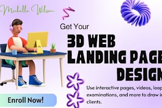 lottie animation, figma, and 3d online landing page design
