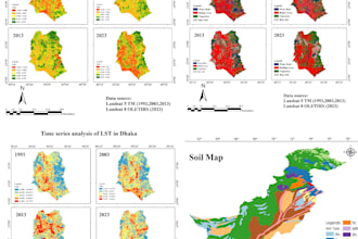 do gis mapping and remote sensing analysis on qgis, arcpro,google earth engine