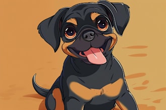draw disney style pet portrait