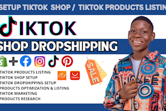 set up tiktok shop, instagram shop facebook shop, tiktok dropshipping shop
