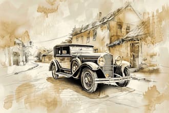 illustrate of car conceptual background sketch