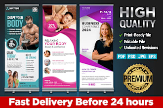 design professional pop up banners for your business or event before 24 hours