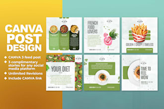 create editable canva templates and instagram posts design