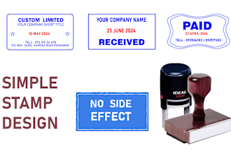 do premium stamp, circle stamp logo in 10 hour