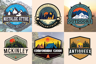do retro, vintage, mountain, outdoor, adventure,  business clothing brand logo