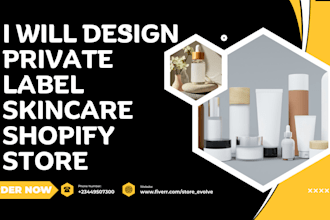 design a profitable private label skincare shopify store cosmetic shopify store