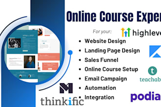 udemy online course on kajabi course, podia, thinkific, teachable, ghl expert