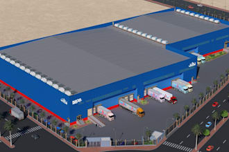 model 3d warehouses, retail stores, commercial house 3d exterior design facade