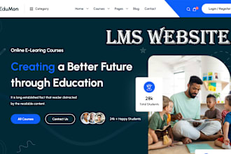 create elearning lms website, wordpress membership website with learndash