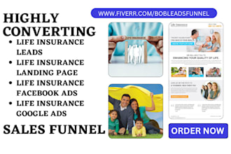 design life insurance landing page insurance leads life insurance sales funnel