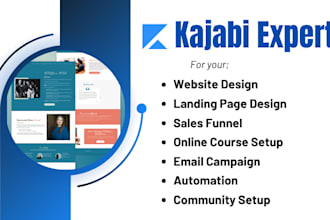 design kajabi website, kajabi landing page, sales funnel or online course expert