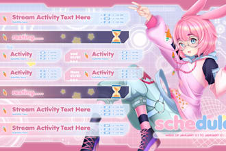 design amazing anime vtuber stream schedule for twitch youtube