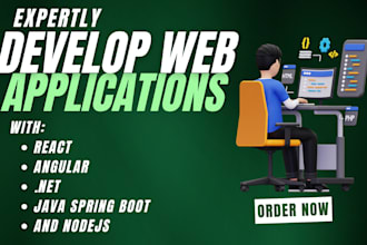 develop web applications with react, angular, net, java spring boot, and nodejs