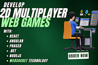 develop 2d multiplayer web game using javascript frameworks