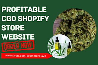 design cbd shopify store cbd dropshipping cannabis marijuana cbd store website