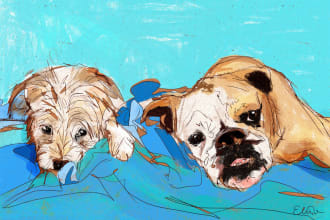 draw a portrait of your dog or pet in my style