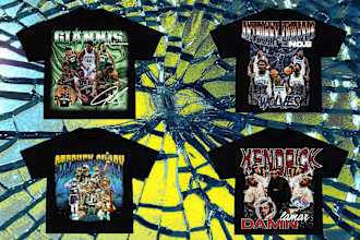design a crazy vintage old school 90s bootleg rap t shirt