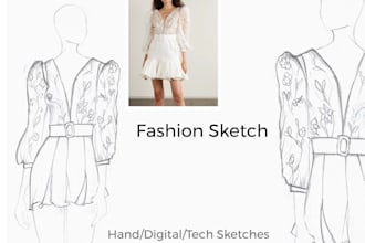 do a quick fashion sketch or technical sketch of your idea