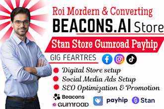 do beacon ai store setup, stan store, stan store marketing, payhip, gumroad
