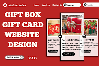 design gift box website gift card shopify store box packaging designs store
