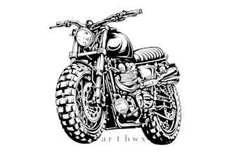 draw detail illustration in black and white, tattoo, characters, object, logo