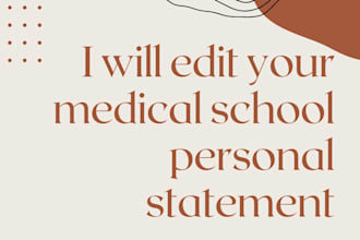 revise your medical school personal statement