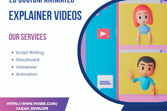 make a custom 2d animated explainer video or sales videos
