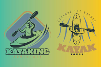 make creative jet ski logo and illustration of skeleton on surfing board