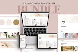 send a notion wedding planner template with private label rights
