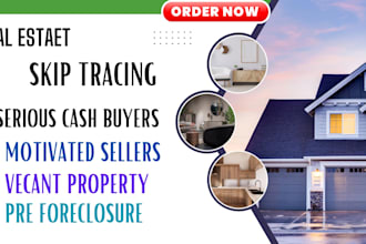provide you motivated sellers cash buyers off market leads with skip tracing
