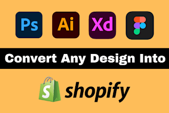 make shopify website from PSD, xd, ai, figma, sketch design