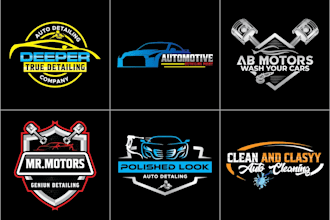 do auto detailing auto motive and car wash logo design