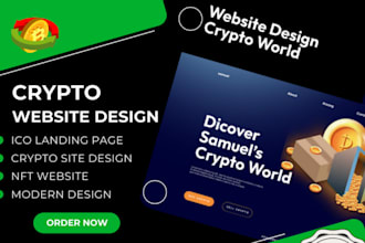 create stunning crypto token, memes coins, ico, nft websites and landing pages