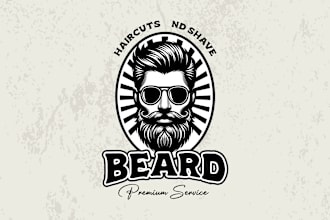 do barbershop, haircutting, beauty saloon, beard logo