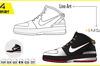 draw a detailed vector line art illustration of your product