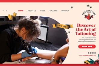 build a tattoo studio appointment booking website, body piercing website