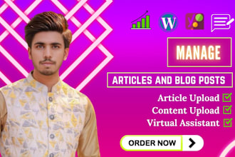 manage article and blog uploads as your wordpress virtual assistant