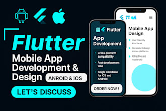 develop mobile app, android app, ios app using flutter mobile app development
