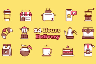 design custom vector icon set in 24 hours