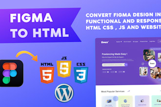 convert figma to html css , psd to html and wordpress