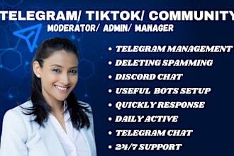 do tiktok telegram community moderator, admin for crypto nft gaming projects
