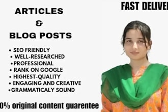 write engaging blog posts and articles for your business or brand