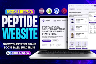 build fda compliant peptide website or supplement website, peptide store design