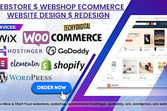 build webstore,webshop ecommerce,hostinger bluehost wordpress wix godady website
