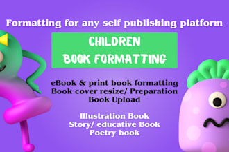 do children book formatting for ebook paperback  hardcover