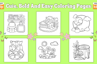 draw bold and easy coloring book pages for kids and adults
