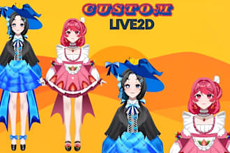 draw live2d vtuber model pngtuber 2d vtuber model, for vtube studio, twitch